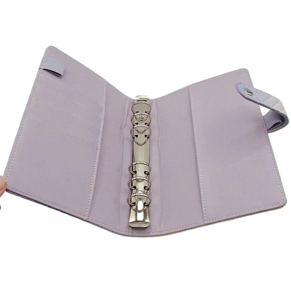 Pastel Ombre Planner Organizer Ring Binder Snap Close Quilted Blue Purple 7.5x5